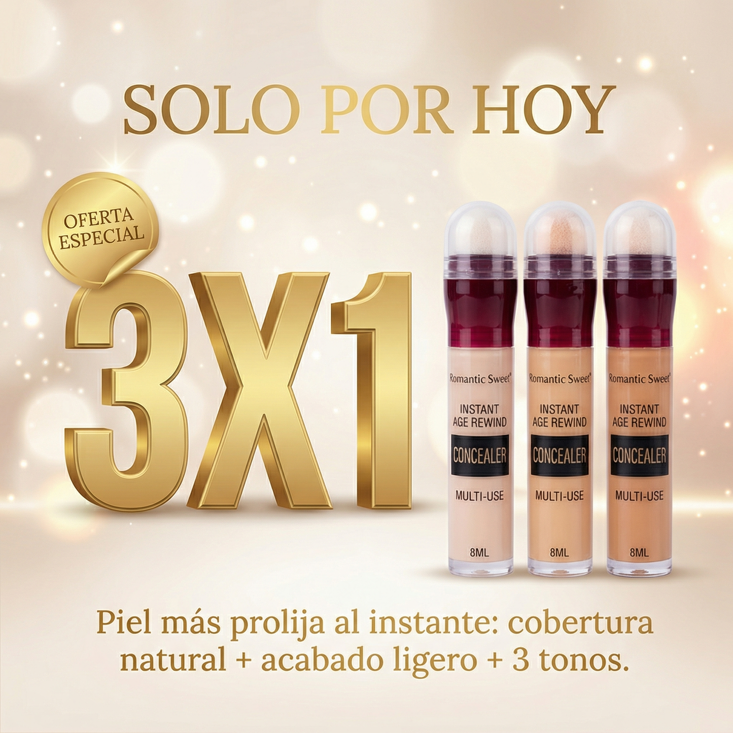Conceal Pro – Corrector Líquido 3 Tonos
