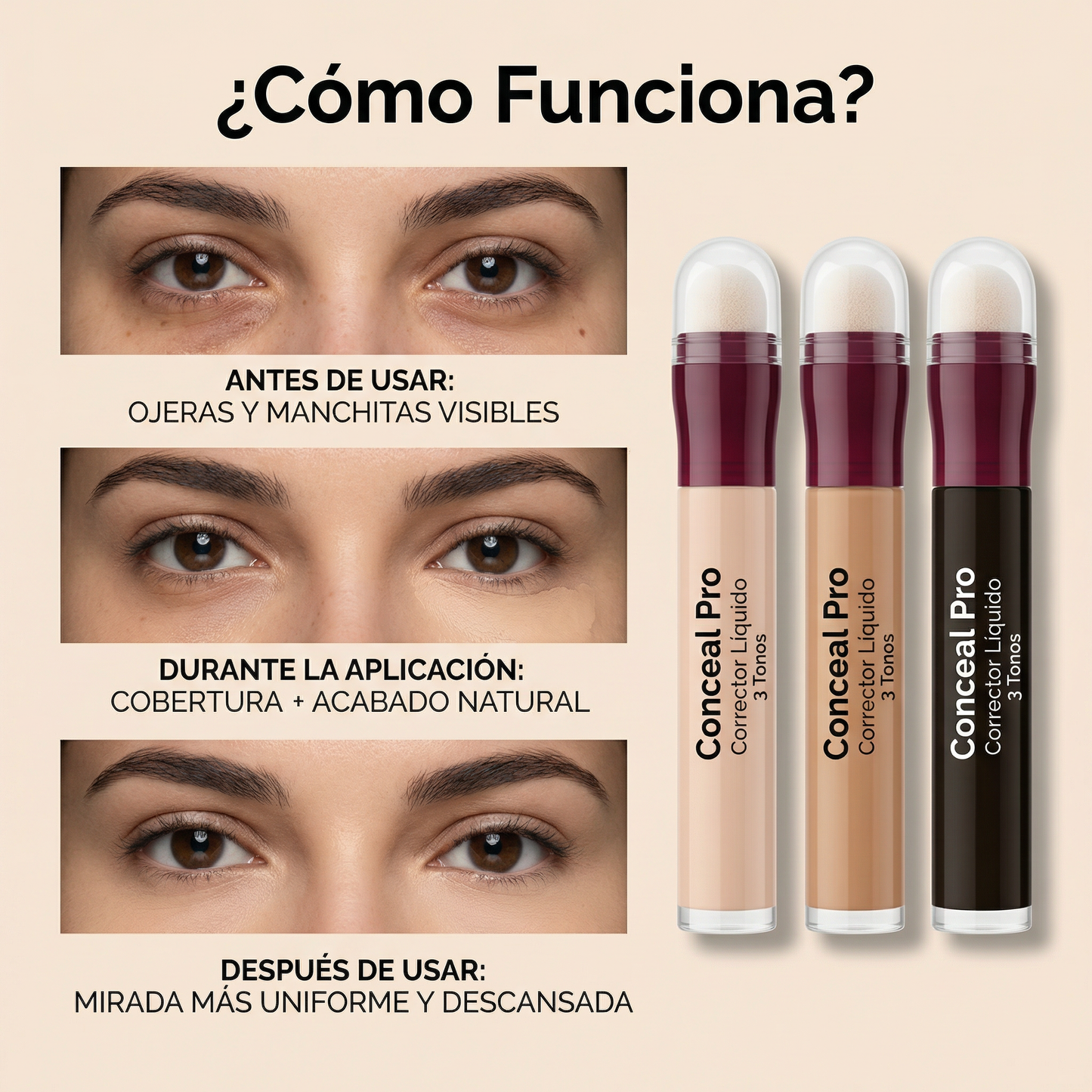 Conceal Pro – Corrector Líquido 3 Tonos